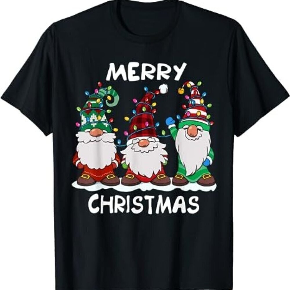 Merry Christmas Gnomes Xmas Family Holiday Cute Festive Gift Graphic T-Shirt .